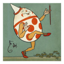 Vintage Humpty Dumpty na dança da parede Convites Personalizado