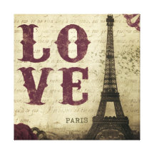 Vintage Paris Impressão Em Tela Canvas