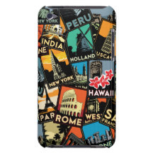 Vintage retro Europa Ásia EUA dos posteres de viag Capas iPod Touch