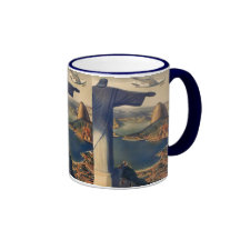Vintage Rio de Janeiro, cristo a estátua do redent Caneca