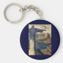 Vintage Rio de Janeiro, cristo a estátua do redent Chaveiros