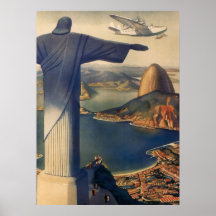 Vintage Rio de Janeiro, cristo a estátua do redent Impressão