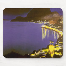 Vintage Rio de Janeiro na noite Mouse Pad