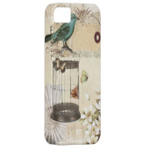 vintage shabbychic Paris da colagem da gaiola de p Capas iPhone 5