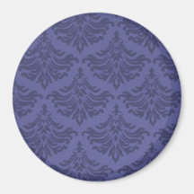 Violeta azul do Flourish retro Imã De Geladeira