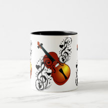 Violino, amante em Heart_ Canecas
