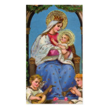 Virgem Maria e bebê Jesus Cartoes De Visita