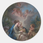 Virgin e criança - François Boucher Adesivo Redondo