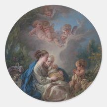 Virgin e criança - François Boucher Adesivo Redondo