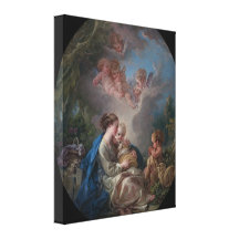 Virgin e criança - François Boucher Impressão Em Tela Canvas