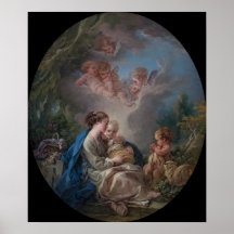 Virgin e criança - François Boucher Impressão