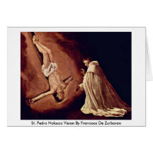 Visão do St. Pedro Nolasco por Francisco De Zurbar Cartao