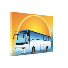 Visita do viagem do transporte do FreeVector-Ônibu Impressão De Canvas Envolvidas