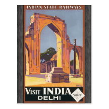 Visita indiana India Deli das estradas de ferro do Cartao Postal