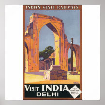 Visita indiana India Deli das estradas de ferro do Pôsteres