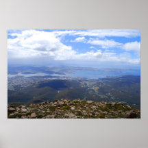 Vista da montagem Wellington, Tasmânia, impressão