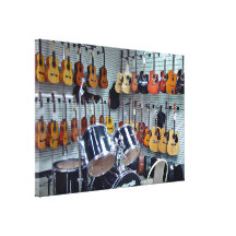 Vista de instrumentos musicais impressão em tela canvas