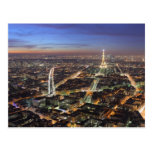 Vista de Paris no cartão da noite Cartões Postais