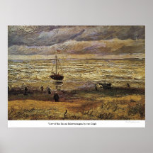 Vista do mar em Scheveningen por Van Gogh Impressão