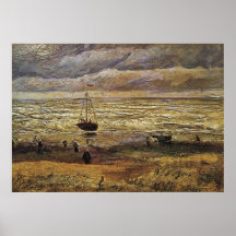 Vista do mar em Scheveningen por Van Gogh Pôsteres