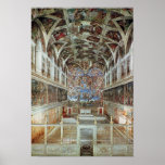 Vista interior da capela de Sistine Posteres