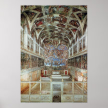 Vista interior da capela de Sistine Posteres