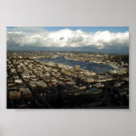 Vista sobre da agulha do espaço em Seattle Poster