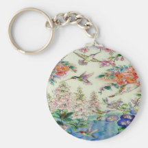 Vitral wow das flores dos colibris chaveiros