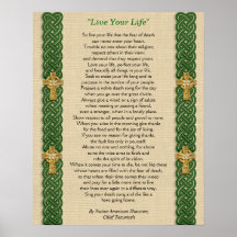 "Vive sua vida" por Tecumseh principal Pôsteres