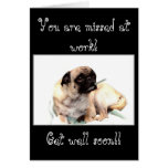 Você é faltado no cartão do pug do trabalho