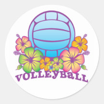 Voleibol de praia da flor adesivo