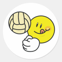 Voleibol do smiley adesivos redondos
