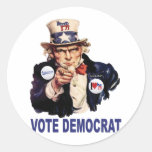 VOTO DEMOCRATA ADESIVOS EM FORMATO REDONDOS