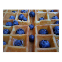 Waffle com mirtilos cartão postal