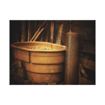 Washtub velho impressão de canvas esticadas