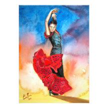 Watercolour do DANÇARINO do FLAMENCO Convites