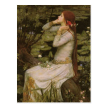Waterhouse de Ophelia (pela lagoa) JW, arte do Vic Cartão Postal