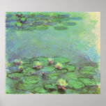Waterlilies por Monet, impressionismo floral do vi Poster