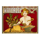Waverley dá um ciclo - arte Nouveau - Alphonse Muc Cartões Postais