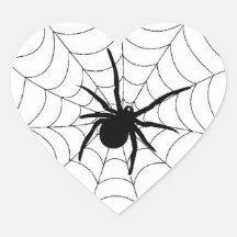 Web de aranhas - etiquetas do coração adesivos de corações