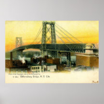Williamsburg Ponte, New York City, vintage 1905 Impressão