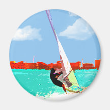 Windsurfing no porto imas de geladeira