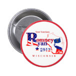 Wisconsin Romney e o botão de Ryan 2012 personaliz Boton