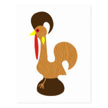 Woodgrain, Galo de barcelos Cartao Postal