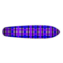 Xadrez roxa e marrom azul moderna skate