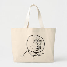 y u nenhum rofl cómico do lol da cara da raiva bolsa para compras