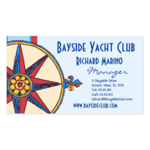 Yacht club, navegando o clube, porto, loja náutica cartão de visita