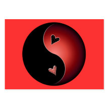 yin vermelho yang cartoes de visita
