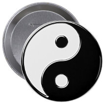 Yin Yang em preto e branco Botons