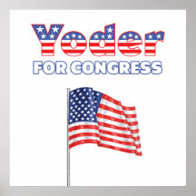 Yoder para a bandeira americana patriótica do cong posteres